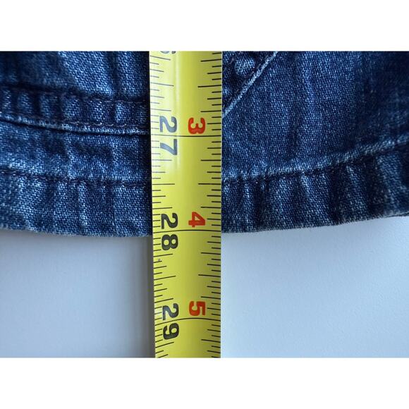 AG x Alexa Chung The Poppy Shirt Jacket in Blue Chambray Embroidery Size Small - Picture 6 of 8